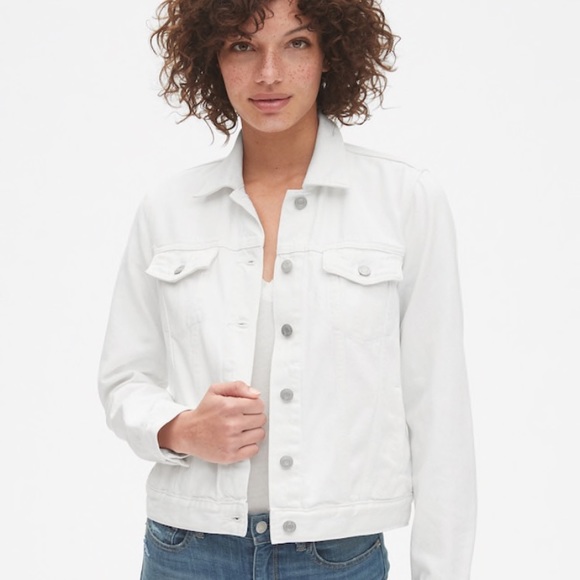White jean jacket NWOT - Picture 1 of 2